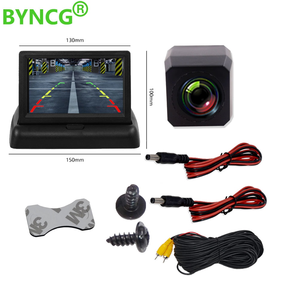 Parking Moniteur Voiture Auto Monitor LED Night Vision Car CCD Rear View Camera With 4.3 inch Car Video Foldable Monitor Camera