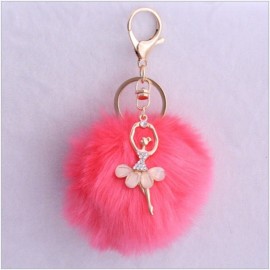cute Pom pom Angel Girl plush keychains small pendant plush toys Women Bag Key Ring creative Valentines day birthday gifts