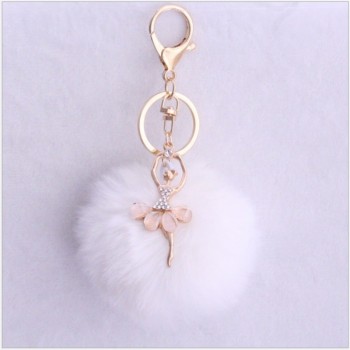 cute Pom pom Angel Girl plush keychains small pendant plush toys Women Bag Key Ring creative Valentines day birthday gifts