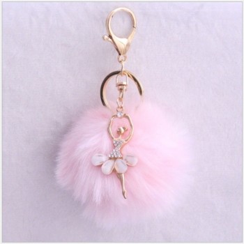 cute Pom pom Angel Girl plush keychains small pendant plush toys Women Bag Key Ring creative Valentines day birthday gifts