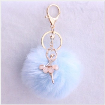cute Pom pom Angel Girl plush keychains small pendant plush toys Women Bag Key Ring creative Valentines day birthday gifts