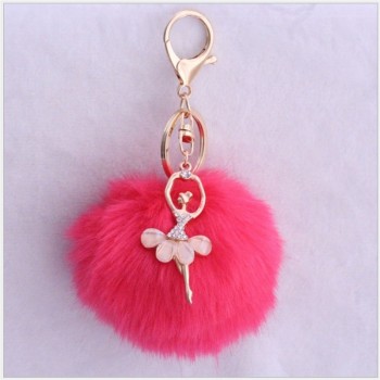 cute Pom pom Angel Girl plush keychains small pendant plush toys Women Bag Key Ring creative Valentines day birthday gifts