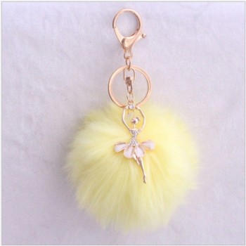 cute Pom pom Angel Girl plush keychains small pendant plush toys Women Bag Key Ring creative Valentines day birthday gifts