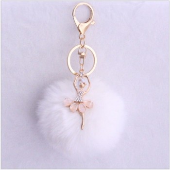 cute Pom pom Angel Girl plush keychains small pendant plush toys Women Bag Key Ring creative Valentines day birthday gifts