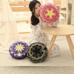 35CM Card Captor Sakura Magic Array Plush Pillow Cartoon Star Printed Sailor Moon Kero Kid Soft Stuffed Doll Round Cushion Toy