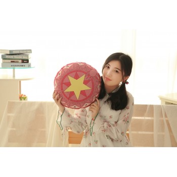 35CM Card Captor Sakura Magic Array Plush Pillow Cartoon Star Printed Sailor Moon Kero Kid Soft Stuffed Doll Round Cushion Toy