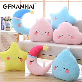 1pc sky series plush toy stuffed soft cartoon cloud water moon star plush pillow cute sofa cushion for kids birthday gift