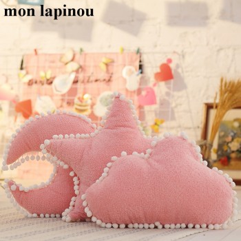 Cloud Plush Pillow Pink White Stuffed Soft Star Throw Pillow Moon Cushion Baby Kids Pillow Sofa Home Decor Girls Pillow amp;Cushion