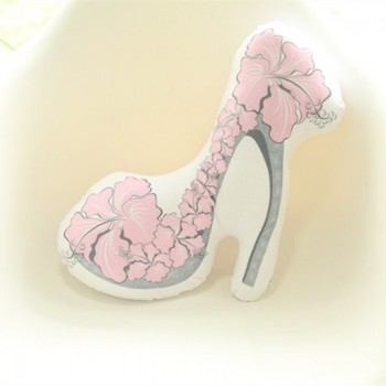 1pc 30cm Simulation Beautiful High-heeled Shoes Plush Pillow Stuffed Cushion With Flower Butterfly Pattern Creative Gifts