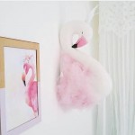 Cute Love Ins Crown plush Swan Wall Art Hanging Flamingo plush Doll Stuffed Toys Animals Head Wall Decor Kids girls Nursery Room