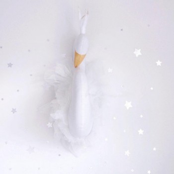 Cute Love Ins Crown plush Swan Wall Art Hanging Flamingo plush Doll Stuffed Toys Animals Head Wall Decor Kids girls Nursery Room