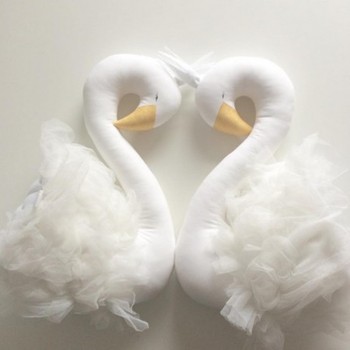 Cute Love Ins Crown plush Swan Wall Art Hanging Flamingo plush Doll Stuffed Toys Animals Head Wall Decor Kids girls Nursery Room