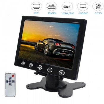 9 inch HD Ultra Thin TFT LCD Color Car Monitor Reversing Parking Backup Rear View Camera 2 Video Inputs HDMI VGA AV with Speaker