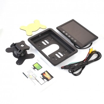 9 inch HD Ultra Thin TFT LCD Color Car Monitor Reversing Parking Backup Rear View Camera 2 Video Inputs HDMI VGA AV with Speaker