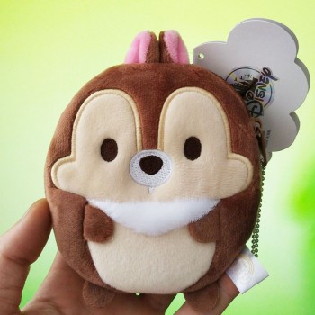 Disney cartoon plush purse cute plush toy coin purse Stitch  Mickey Mouse Minnie plush purse children boy girl gift Size 11x10cm
