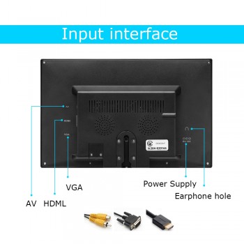 Podofo Car Monitor 9 inch TFT LCD monitor For Rear View Reverse Camera Mini TV Computer Display Mirror Link For Android Iphone