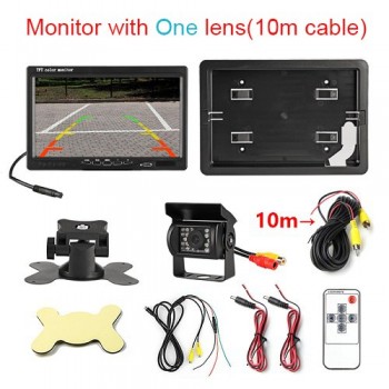 Jansite 7 TFT LCD Wired HD Car Monitor Display Cameras Reverse Camera Parking System for Car Rear view Monitor Applicable truck