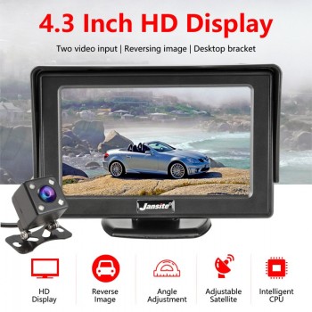Jansite 4.3 Car monitor TFT LCD Car Rear View Monitor Parking Rearview System for Backup Reverse Camera Support VCD DVD Auto TV