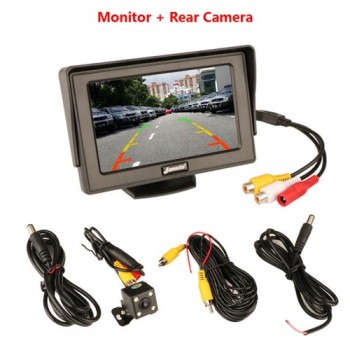 Jansite 4.3 Car monitor TFT LCD Car Rear View Monitor Parking Rearview System for Backup Reverse Camera Support VCD DVD Auto TV