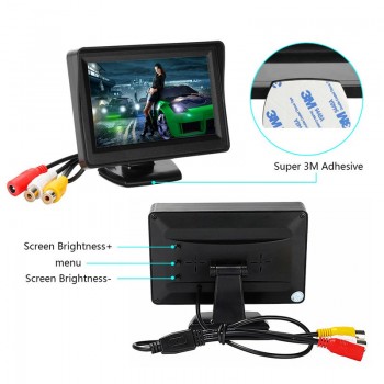 2018 New 4.3 Car Backup Monitor Rear View Camera Night Vision Waterproof Backup Camera+Wireless 2.4G Transmitter amp; Receiver Kit