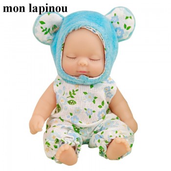 cute lifelike renascer baby doll 12cm plush car keychain bebe menina reborn toys joint doll small pendant for women children toy