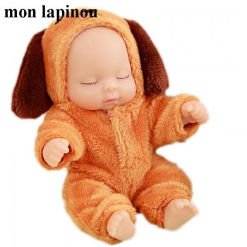 cute lifelike renascer baby doll 12cm plush car keychain bebe menina reborn toys joint doll small pendant for women children toy