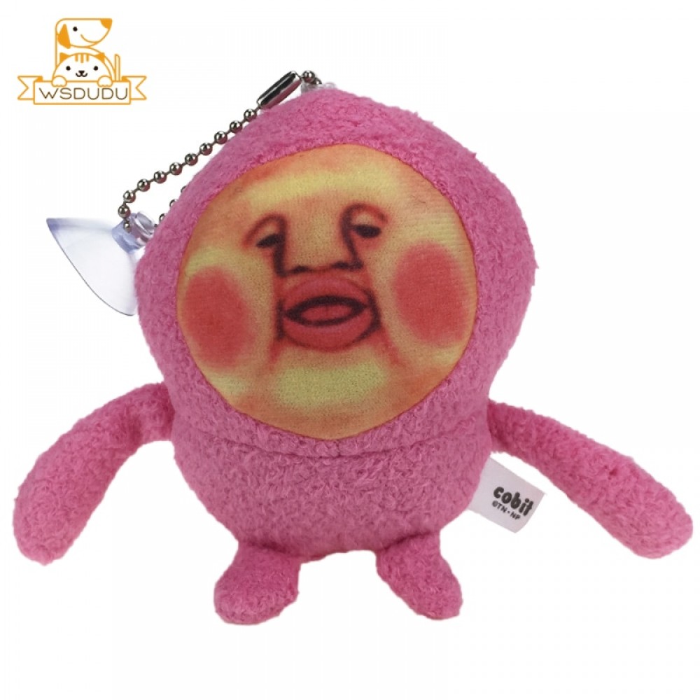 Cute Kobito Pendant Fairy Peach Butt Fart Dukan Zukan Cartoon Soft Plush Japan Ugly Stuffed Toys Plants Dolls Fun Keychain Gifts