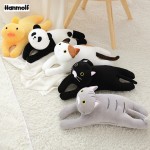 Elastic Plush C Shaped Animals Body Pillow Lying Panda/Duck/Cat Kids Bedding Pillow Cartoon Ultra Soft Sleeping Companion Pillow