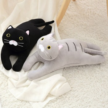 Elastic Plush C Shaped Animals Body Pillow Lying Panda/Duck/Cat Kids Bedding Pillow Cartoon Ultra Soft Sleeping Companion Pillow