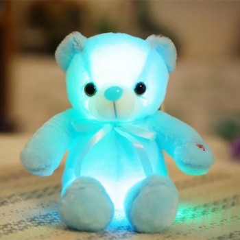 LYDBAOBO 1PC 32CM Creative Light Up LED Teddy Bear Stuffed Animals Plush Toy Glowing Teddy Bear Luminous Christmas Gift for Kids