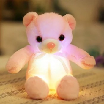 LYDBAOBO 1PC 32CM Creative Light Up LED Teddy Bear Stuffed Animals Plush Toy Glowing Teddy Bear Luminous Christmas Gift for Kids