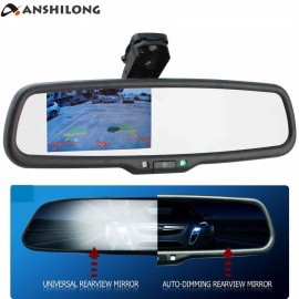 ANSHILONG OEM Auto Dimming Rear View Mirror with 4.3 inch 800*480 Resolution TFT LCD Car Monitor Built in Special Bracket