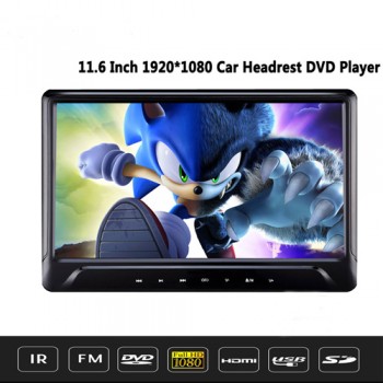 XST 11.6 Inch Car Headrest DVD Player Monitor 1920*1080 Touch Button Support HD 1080P Video/USB/SD/IR/FM/HDMI/Speaker/Game