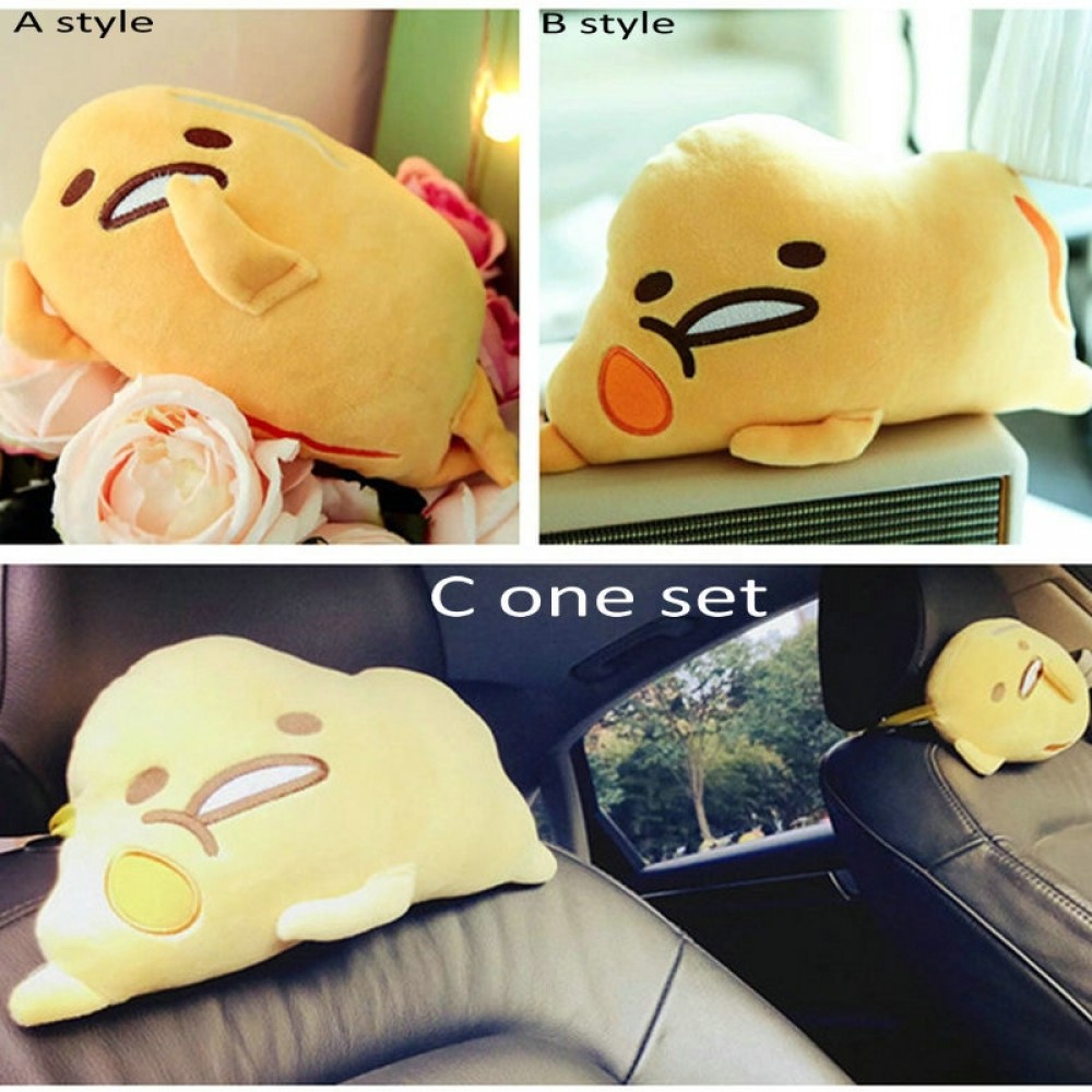 Gudetama car stuffed pillow Janpan anime figure plush pranks trick toys couple egg yolk toy toys for him car decoration for him