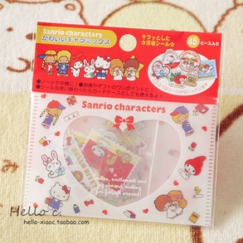 Lovely My Melody Kitty Little Twin Stars Cinnamoroll Pudding Dog PVC Sticker Decoration Index Stickers for kids toys