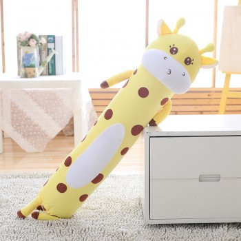 Long Body Animals Plush Pillow Stuffed Cylindrical Bolster Sleeping Companion Kids Adults Rabbit/Bear/Dino/Giraffe/Cat 95/140cm