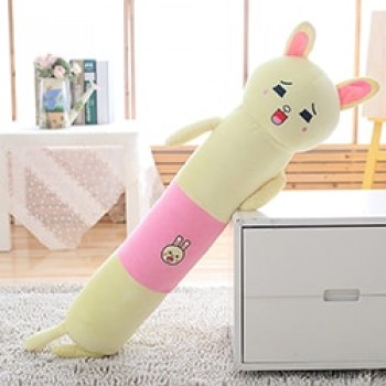 Long Body Animals Plush Pillow Stuffed Cylindrical Bolster Sleeping Companion Kids Adults Rabbit/Bear/Dino/Giraffe/Cat 95/140cm