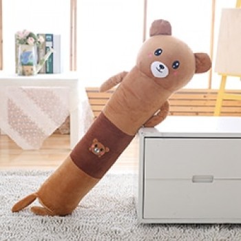 Long Body Animals Plush Pillow Stuffed Cylindrical Bolster Sleeping Companion Kids Adults Rabbit/Bear/Dino/Giraffe/Cat 95/140cm