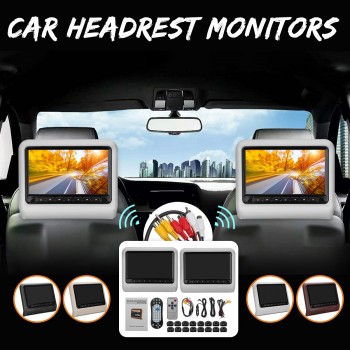 9 inch Car Headrest Monitor DVD +AV Player Remote Controller with Cable kit Car Pillow LCD monitor universal