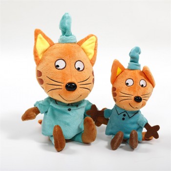 3pcs/lot Russian Cartoon Three Happy Kittens Cat With Musical Singing Suffed Plush Toys Soft Animals Cat Toy for Kids Gifts