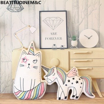 Cute New Unicorn Pillow, Cat Pillow, Hippopotamus Pillow Cushions, Animal Plush Toys, Children Bedroom Decoration, Children Toys