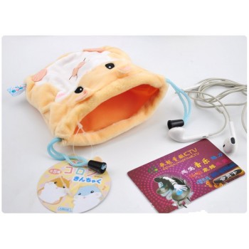 Hamster Mini 12cm Plush purse  Girls Sanitary Cotton Personal Card Holder Soft Stuffed Drawstring Pocket plush Bag Coin Purse