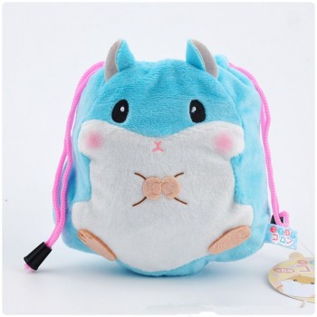 Hamster Mini 12cm Plush purse  Girls Sanitary Cotton Personal Card Holder Soft Stuffed Drawstring Pocket plush Bag Coin Purse