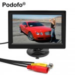 Podofo 4.3 Car monitor TFT LCD Car Rear View Monitor Parking Rearview System for Backup Reverse Camera Support VCD DVD Auto TV