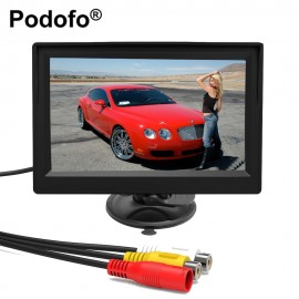 Podofo 4.3 Car monitor TFT LCD Car Rear View Monitor Parking Rearview System for Backup Reverse Camera Support VCD DVD Auto TV