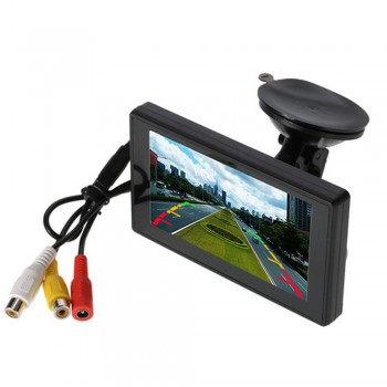 Podofo 4.3 Car monitor TFT LCD Car Rear View Monitor Parking Rearview System for Backup Reverse Camera Support VCD DVD Auto TV
