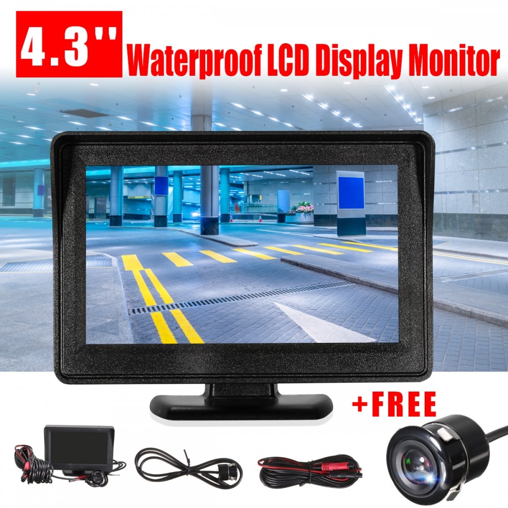 TFT LCD Car Monitor DVD Radar Detector Rearview Mirror Waterproof Rear View Backup Camera Parking Reverse Sensor System Assistan