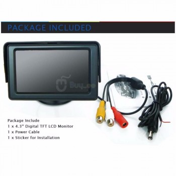Buyee 4.3 Inch TFT LCD car monitor rearview display 2 AV inputs for Rear view backup camera parking monitor system for Truck RV