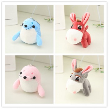 1pc 10cm Kawaii Plush Donkey Seals Keychains Stuffed Plush Keychain Small Pendants Decoration Girls Gifts Kids Toys
