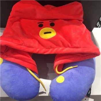 Eva2king Kpop Stars BTS Plush Pillows BT21 Bangtan Boys Cartoon U-shape Pillow Soft Stuffed Plush Toys Gifts For Children Adults